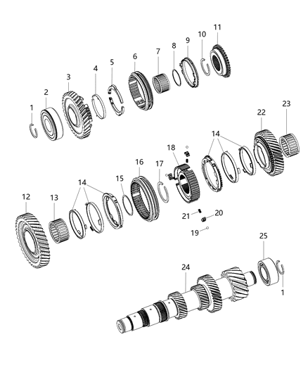 2018 Jeep Wrangler Bearing-Roller Diagram for 68331282AB