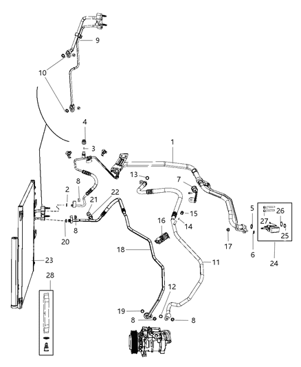 2019 Ram 1500 Classic A/C Plumbing Diagram 1