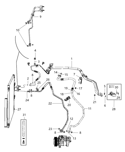 2015 Ram 1500 Valve-A/C Expansion Diagram for 68234041AB