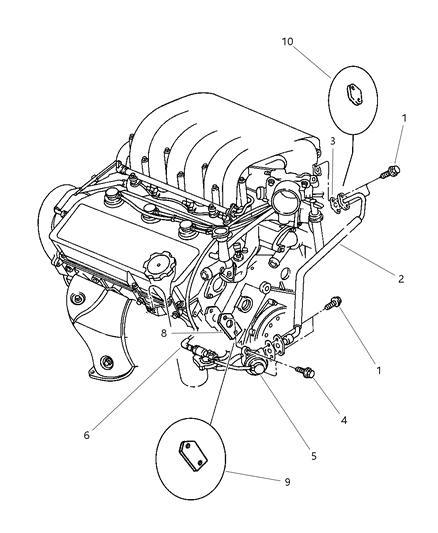 1997 Dodge Stratus Tube-Exhaust Gas RECIRCULATION V Diagram for 4591231