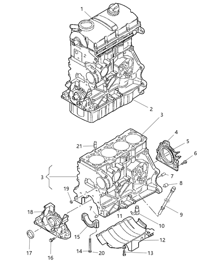 2008 Jeep Patriot Engine Cylinder Block And Hardware Diagram 2