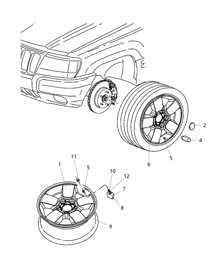 2004 Jeep Grand Cherokee Steel Wheel Diagram for 52088446