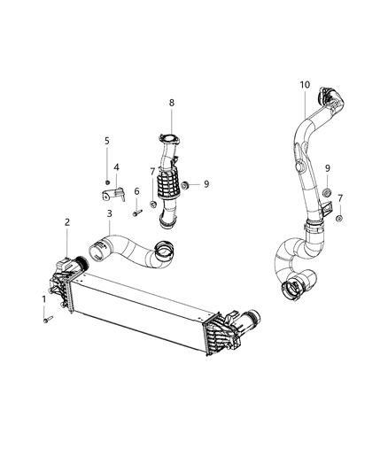 2020 Jeep Compass HOSE/TUBE-INTERCOOLER OUTLET Diagram for 68378555AA