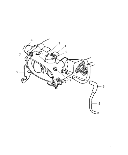 2006 Dodge Viper Fuel Throttle Body Diagram for 5037112AD