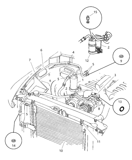 2001 Dodge Ram 2500 Line-A/C Liquid Diagram for 55055834AB