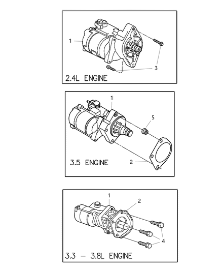 2004 Dodge Grand Caravan Cover-Starter Diagram for 4861591AA