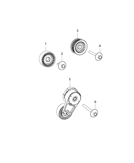 2021 Ram ProMaster 3500 Pulley & Related Parts Diagram 2