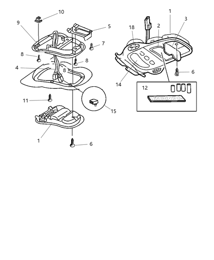 1998 Dodge Caravan Module-Compass Temperature Diagram for 4685368AC