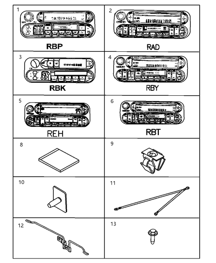 2005 Jeep Wrangler Plate-Radio Opening Diagram for 56038744AC