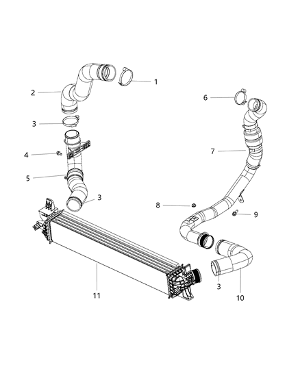 2014 Ram ProMaster 1500 Hose-Charge Air Cooler Diagram for 52014866AA