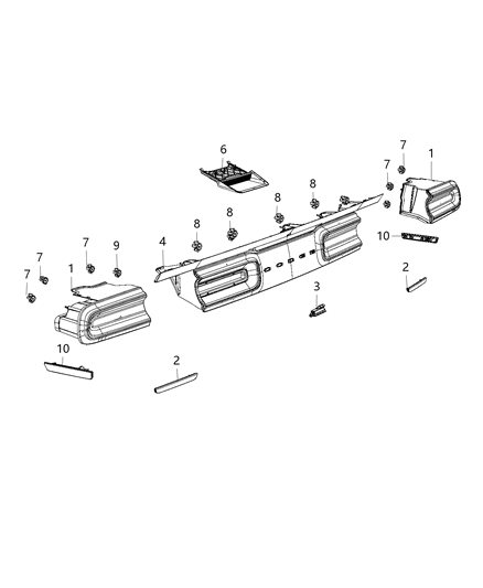 2017 Dodge Challenger Lamps - Rear Diagram