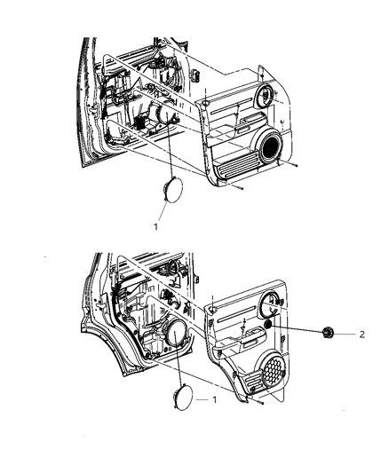 2007 Dodge Nitro Speaker H-Door Diagram for 5064203AC