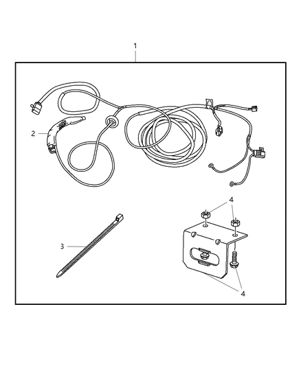 2009 Chrysler PT Cruiser Wiring Kit-Trailer Tow - 4 Way Diagram for 82209279AC