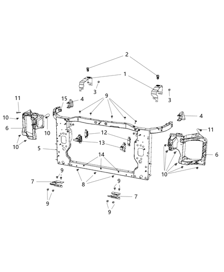 2015 Jeep Cherokee Bracket-Cooling Module Diagram for 68144538AB