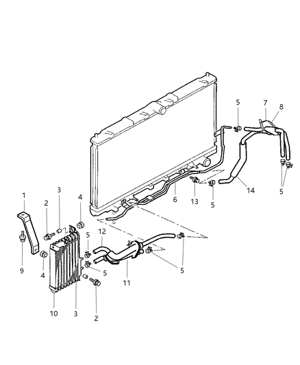 1997 Dodge Avenger Transmission Oil Cooler & Lines Diagram 2