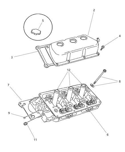 2002 Chrysler Prowler Cap-Oil Filler Diagram for 4865215AA