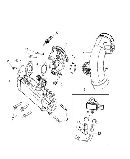 2021 Jeep Gladiator Gasket-Egr Tube Diagram for 68493361AA