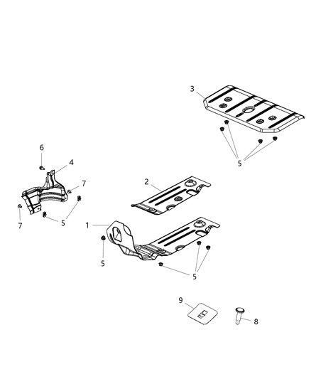 2018 Jeep Wrangler Shield-Exhaust Manifold Diagram for 53034103AB