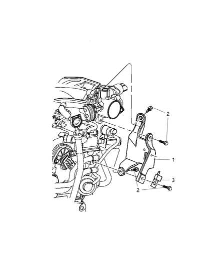 2005 Chrysler PT Cruiser Throttle Control Brackets Diagram