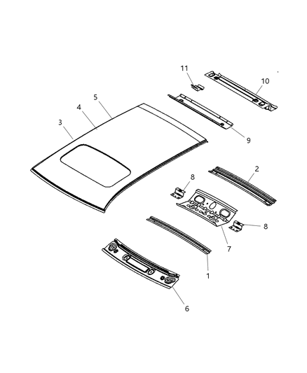 2011 Jeep Compass Header-Windshield Diagram for 5116392AC