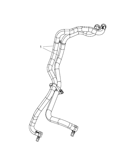 2009 Jeep Wrangler Hose-Heater Supply And Return Diagram for 55056590AC