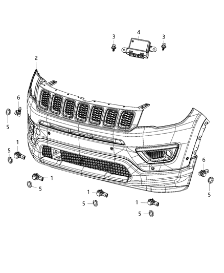 2021 Jeep Compass Module-Parking Assist Diagram for 68449663AB