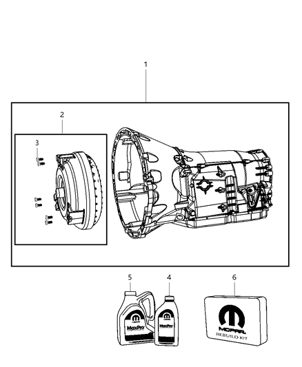2012 Jeep Liberty Trans Kit-With Torque Converter Diagram for 68087622AB