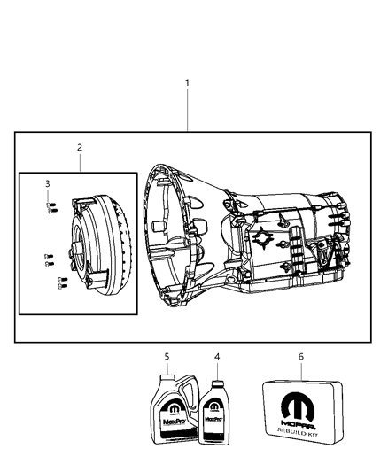 2012 Jeep Liberty Transmission / Transaxle Assembly Diagram 2