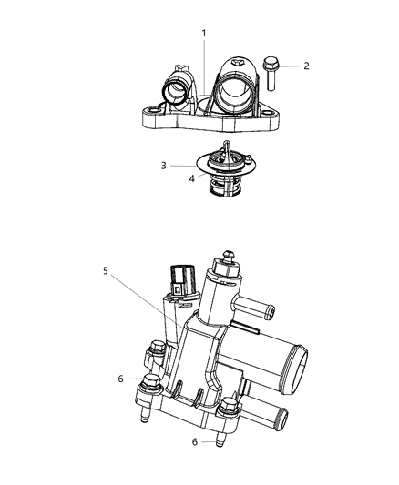 2008 Dodge Avenger Thermostat & Related Parts Diagram 3