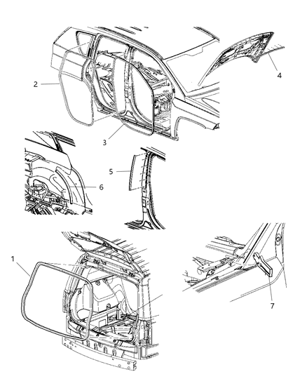 2009 Jeep Patriot WEATHERSTRIP-Rear Door Body Mounted Diagram for 5116401AC