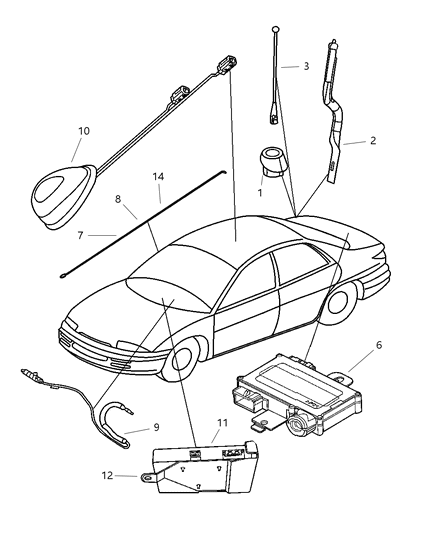 2004 Chrysler Concorde Cable-Antenna Diagram for 5066207AB