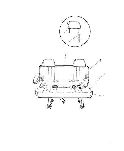 1999 Chrysler Town & Country Rear Seats Diagram 1