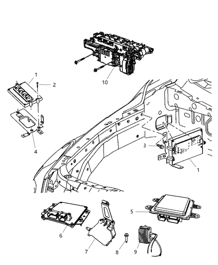 2009 Chrysler Aspen Bracket-Module Diagram for 5190010AB