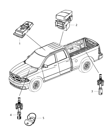 2009 Dodge Ram 1500 Switches Body Diagram