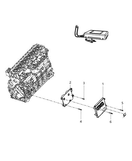 2010 Dodge Ram 3500 Modules, Engine Compartment Diagram