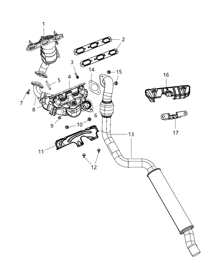 2007 Dodge Avenger Exhaust Pipe Diagram for 5085434AD