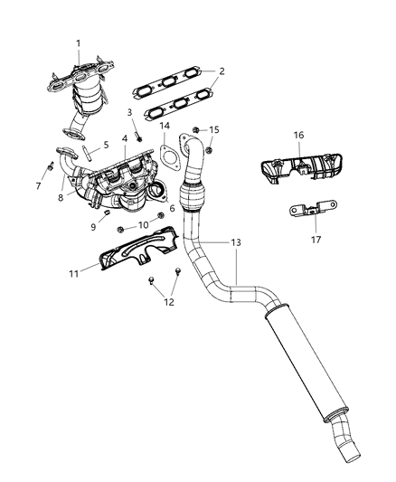 2007 Dodge Avenger Shield-Exhaust Manifold Diagram for 4892165AC