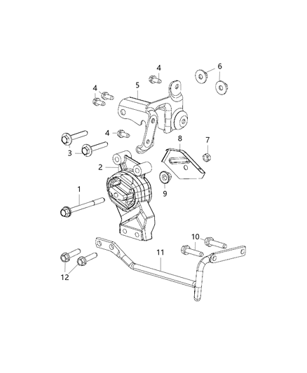 2017 Ram 1500 Shield-Engine Mount Diagram for 68092736AA