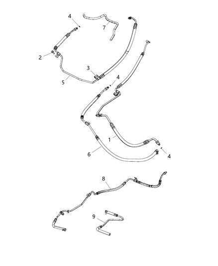 2015 Dodge Charger Hose-Power Steering Return Diagram for 68078545AE