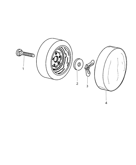 1997 Chrysler Town & Country Spare Wheel, Inside Mounting Diagram