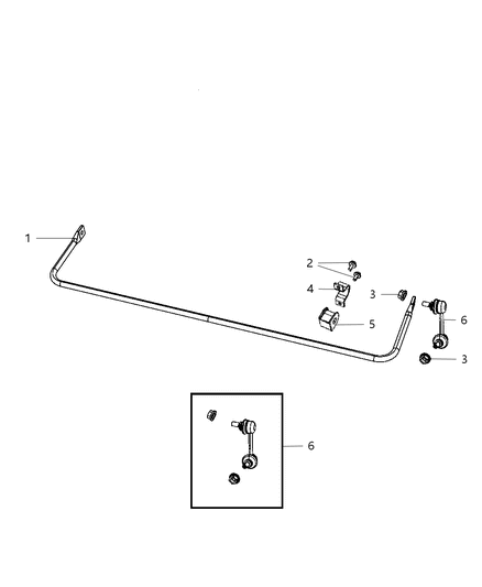 2009 Dodge Caliber Stabilizer Bar - Rear Diagram