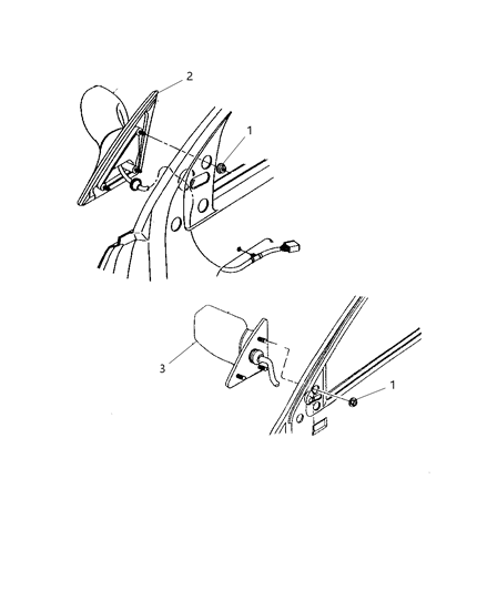 1997 Dodge Intrepid Mirror, Exterior Diagram