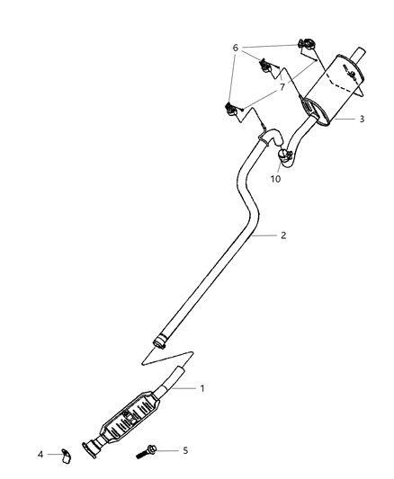 2001 Chrysler PT Cruiser Exhaust System Diagram