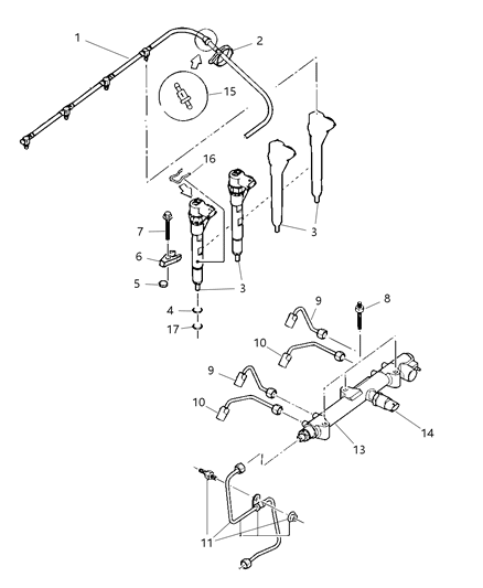 2004 Jeep Liberty Sensor-Fuel Pressure Diagram for 5072726AA