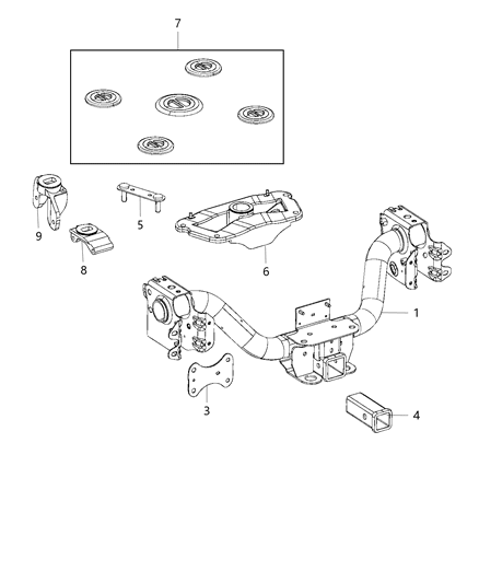 2016 Ram 2500 Tow Hooks & Hitches, Rear Diagram