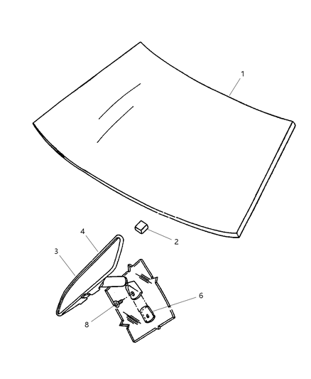 1997 Chrysler LHS Glass - Windshield & Mirror Diagram