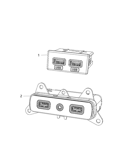 2020 Jeep Grand Cherokee U Connect Media & Charging Center Diagram