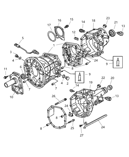 1998 Jeep Cherokee Case & Related Parts Diagram