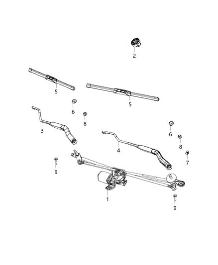 2019 Ram 1500 System, Front Wiper Diagram