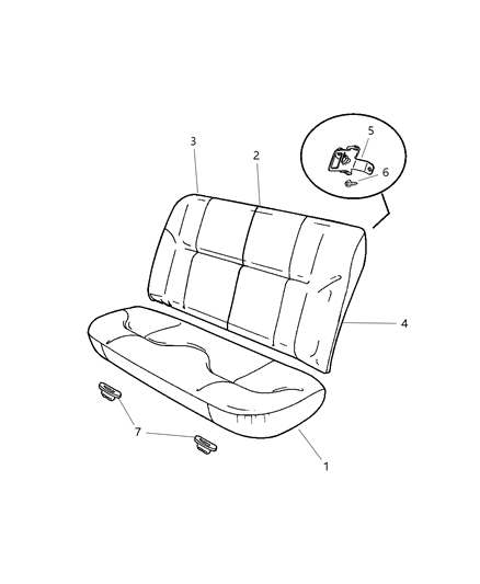 2004 Chrysler Sebring Rear Seat Cushion Diagram for YS611DVAA
